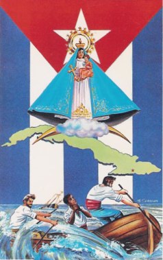 Resultado de imagen para Virgen de la Caridad del Cobre + bandera cubana